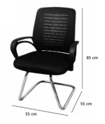 ⁦كرسى انتظار شبك - موديل DW 404 C - يدات ثابتة - يستند على قاعدة معدن حرف سي⁩ - الصورة ⁦3⁩