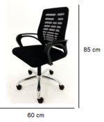 ⁦كرسى ظهر وسط شبك اسود - موديل CH V1043 B - يدات ثابتة - نجمة معدن⁩ - الصورة ⁦5⁩