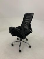 ⁦كرسى ظهر وسط شبك اسود - موديل CH V1043 B - يدات ثابتة - نجمة معدن⁩ - الصورة ⁦2⁩