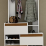 جزامة و شماعة ملابس عرض 90 سم موديل Shoes + Dresser 06 مقاس 35 * 90 * 180 سم