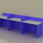 وحدة عمل ثلاثية حائطية 120 سم موديل Simple Line 02 مقاس الفرد 120 * 60 * 75 سم