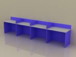 وحدة عمل رباعية حائطية 120 سم موديل Simple Line مقاس الفرد 120 * 60 * 75 سم