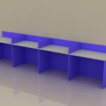 وحدة عمل رباعية حائطية 120 سم موديل Simple Line مقاس الفرد 120 * 60 * 75 سم