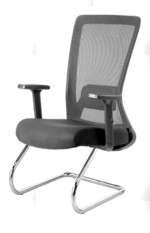 ⁦كرسى انتظار  تنجيد شبك - موديل GL 120 C - يدات متحركة - يستند على قاعدة حرف C⁩ - الصورة ⁦2⁩
