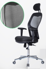 ⁦كرسى مدير ظهر عالي شبك - موديل GL 104-3 A - يدات متحركة 3D - نجمة معدن الومنيوم⁩ - الصورة ⁦3⁩