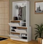 ⁦جزامة و شماعة ملابس عرض 90 سم موديل Shoes + Dresser 06 مقاس 35 * 90 * 180 سم⁩ - الصورة ⁦2⁩