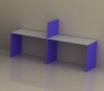 وحدة عمل ثنائية حائطية 100 سم موديل Simple Line مقاس الفرد 100 * 60 * 75 سم
