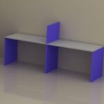 وحدة عمل ثنائية حائطية 80 سم موديل Simple Line مقاس الفرد 80 * 60 * 75 سم
