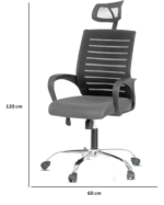 ⁦كرسى مدير ظهر عالي شبك - موديل GL 113 A - يدات ثابتة - نجمة معدن⁩ - الصورة ⁦3⁩