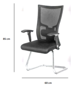 ⁦كرسى انتظار  تنجيد شبك - موديل GL 118 C - يدات متحركة - يستند على قاعدة حرف C⁩ - الصورة ⁦3⁩