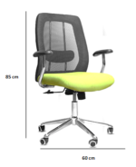 ⁦كرسى ظهر وسط شبك - موديل GL 105 B - يدات ثابتة - نجمة معدن⁩ - الصورة ⁦3⁩
