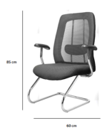⁦كرسى انتظار  تنجيد شبك - موديل GL 105 C - يدات متحركة - يستند على قاعدة حرف C⁩ - الصورة ⁦3⁩