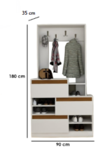 ⁦جزامة و شماعة ملابس عرض 90 سم موديل Shoes + Dresser 06 مقاس 35 * 90 * 180 سم⁩ - الصورة ⁦3⁩
