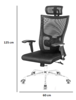 ⁦كرسى مدير ظهر عالي شبك - موديل GL 118 A - يدات متحركة - نجمة معدن⁩ - الصورة ⁦3⁩