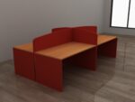 ⁦وحدة عمل رباعية 240 سم موديل Simple Line 3-2 مقاس الفرد 120 * 60 * 75 سم فواصل كيرف⁩ - الصورة ⁦3⁩