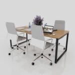 ترابيزة اجتماعات 180 سم موديل Metaly Box مقاس 180 * 100 * 75 سم بشاسيه معدني