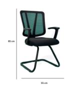⁦كرسى انتظار  تنجيد شبك - موديل Euro Sky 1011 C-black - يدات ثابتة - يستند على قاعدة حرف C دهان الكتروستاتيك⁩ - الصورة ⁦3⁩