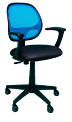⁦كرسى ظهر وسط شبك اسود - موديل Euro Smart 3001 - يدات ثابتة - نجمة بلاستيك⁩ - الصورة ⁦2⁩