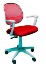 ⁦كرسى ظهر وسط شبك فريم ابيض - موديل Euro Smart 3002 - يدات ثابتة - نجمة بلاستيك ابيض⁩ - الصورة ⁦2⁩
