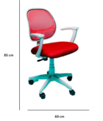 ⁦كرسى ظهر وسط شبك فريم ابيض - موديل Euro Smart 3002 - يدات ثابتة - نجمة بلاستيك ابيض⁩ - الصورة ⁦4⁩