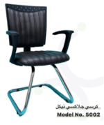 كرسى انتظار  تنجيد جلد - موديل Euro Galaxy 5002 C - يدات ثابتة - يستند على قاعدة حرف C دهان نيكل
