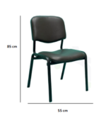 ⁦كرسى انتظار  جلد - موديلEuro Iso 7003 4Leg - بدون يدات - يستند على قاعدة 4 ارجل دهان الكتروستاتيك⁩ - الصورة ⁦3⁩