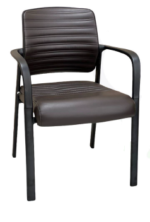 ⁦كرسى انتظار  جلد - موديل Euro Marina 9001 4Leg - يدات عالية - يستند على قاعدة 4 ارجل دهان الكتروستاتيك⁩ - الصورة ⁦2⁩