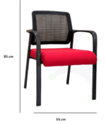 ⁦كرسى انتظار  شبك - موديل Euro Marina 9002 4Leg - يدات عالية - يستند على قاعدة 4 ارجل دهان الكتروستاتيك⁩ - الصورة ⁦3⁩