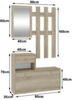 ⁦جزامة و شماعة ملابس عرض 90 سم موديل Shoes + Dresser 14 مقاس 35 * 90 * 170 سم⁩ - الصورة ⁦8⁩