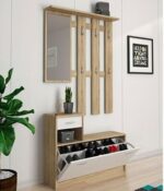 جزامة و شماعة ملابس عرض 90 سم موديل Shoes + Dresser 14 مقاس 35 * 90 * 170 سم