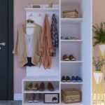 جزامة و شماعة ملابس عرض 80 سم موديل Shoes + Dresser 13 مقاس 35 * 80 * 180 سم