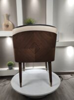 ⁦كرسى - موديل Mak-MZ 700 - يستند على 4 ارجل خشب زان كعب نحاس ذهبى⁩ - الصورة ⁦2⁩