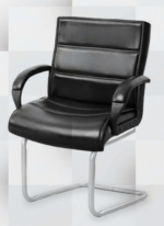 ⁦كرسى انتظار تنجيد جلد - موديل GL 308 C -يستند على شاسيه معدني حرف سي⁩ - الصورة ⁦2⁩