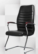 ⁦كرسى انتظار تنجيد جلد - موديل GL 316 C -يستند على شاسيه معدني حرف سي⁩ - الصورة ⁦2⁩