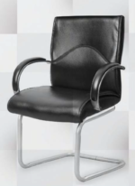 ⁦كرسى انتظار تنجيد جلد - موديل GL 307 C -يستند على شاسيه معدني حرف سي⁩ - الصورة ⁦2⁩