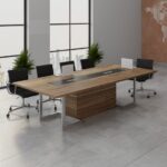 ترابيزة اجتماعات 180 سم موديل Fezo Plus مقاس 180 * 100 * 75 سم بشاسيه معدني