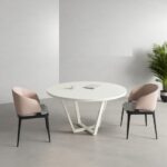 ترابيزة اجتماعات 120 سم دائرية موديل X Leg مقاس 120 * 120 * 75 سم بشاسيه معدني