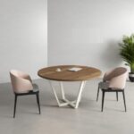 ⁦ترابيزة اجتماعات 120 سم دائرية موديل X Leg مقاس 120 * 120 * 75 سم بشاسيه معدني⁩ - الصورة ⁦2⁩