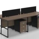 وحدة عمل رباعية 240 سم موديل  Plus Shape مقاس 240 * 120 * 75 سم بشاسيه معدني