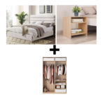 غرفة نوم Bedroom S-02 مكونة من 3 قطع - سرير تنجيد + دريسينج + كمود