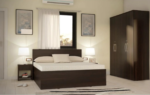 غرفة نوم Bedroom -04 مكونة من 3 قطع - سرير خشب + دولاب + كمود