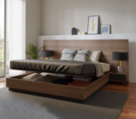 سرير نوم Bed King -01 شامل 2 كمود