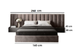 ⁦سرير نوم Bed King -02 ظهر تنجيد ( قماش او جلد مقلوب ) شامل 2 كمود⁩ - الصورة ⁦2⁩