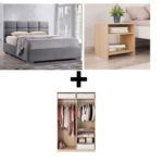 غرفة نوم Bedroom S-01 مكونة من 3 قطع - سرير تنجيد + دريسينج + كمود