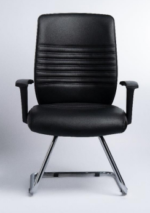 كرسى انتظار تنجيد جلد - موديل Euro Marriot Leather C - يدات ثابتة - يستند على قاعدة حرف C