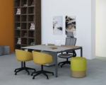 ⁦ترابيزة اجتماعات 120 سم موديل   Metaly - 2P مقاس 120 * 120 * 75 سم بشاسيه معدني⁩ - الصورة ⁦2⁩
