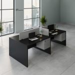 ⁦وحدة عمل رباعية 240 سم موديل Smarty 02 مقاس الفرد 120 * 60 * 75 سم شاملة 2 درج معلق⁩ - الصورة ⁦4⁩