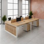 ⁦وحدة عمل رباعية 240 سم موديل Plus Slices مقاس 240 * 120 * 75 سم بشاسيه معدني⁩ - الصورة ⁦2⁩