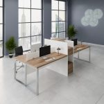 ⁦وحدة عمل رباعية 280 سم موديل Plus + Cabinets مقاس 280 * 120 * 75 سم بشاسيه معدني⁩ - الصورة ⁦2⁩