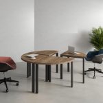 ترابيزة اجتماعات 100 سم دائرية موديل Metaly divided مقاس 100 * 100 * 75 سم بشاسيه معدني